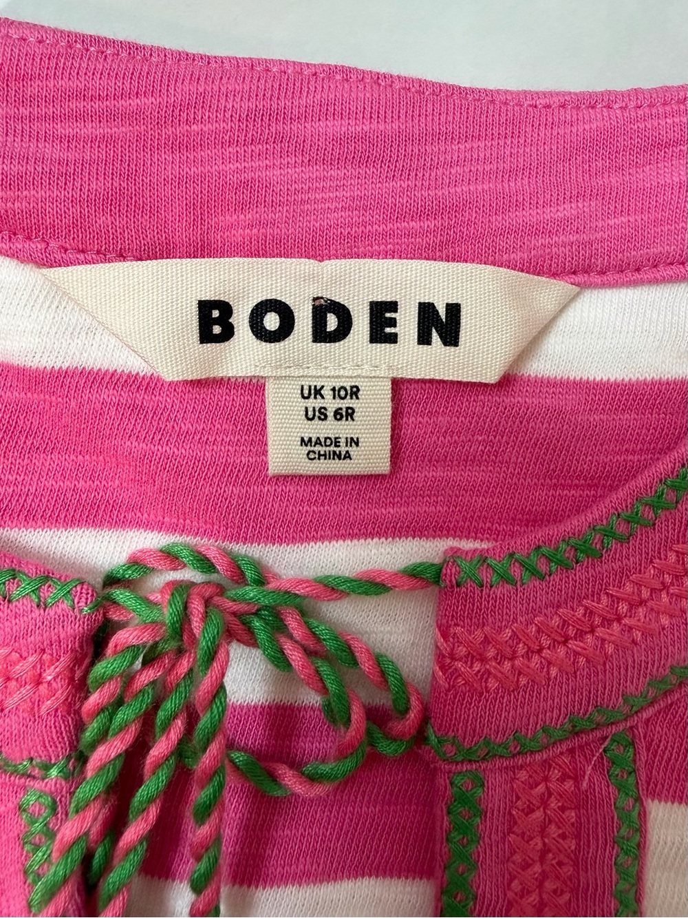 Boden Nadine Notch Cotton Dress in Sangria Sunset Size 6 Reg - Picture 12 of 13